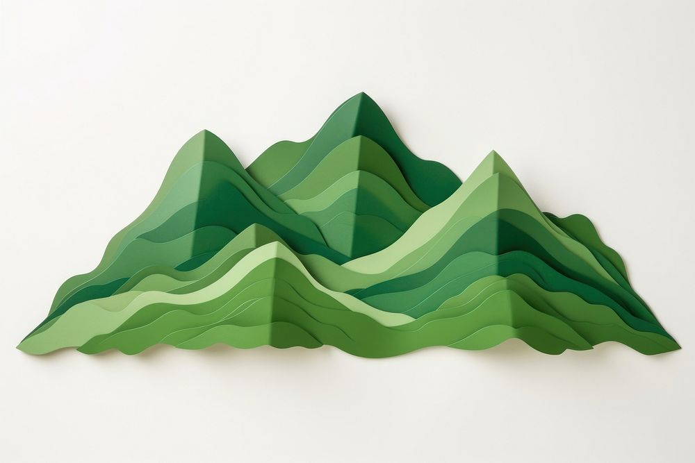 Green mountain origami paper art. AI generated Image by rawpixel.