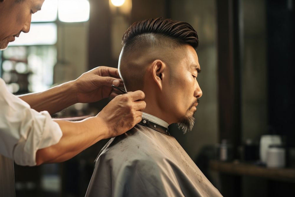 Haircut adult man barber shop. AI generated Image by rawpixel.