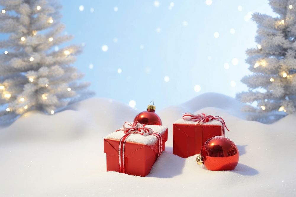 Gift boxs christmas decoration snow. AI generated Image by rawpixel.