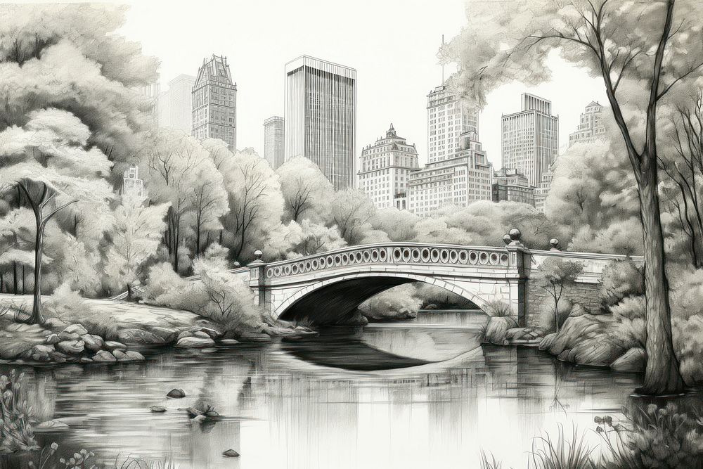 New york architecture outdoors bridge. AI generated Image by rawpixel.