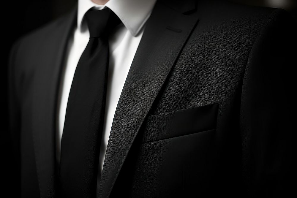 Tie monochrome tuxedo black. AI generated Image by rawpixel.