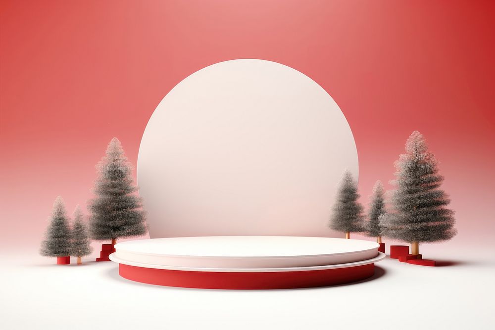 Podium christmas theme plant tree fir. AI generated Image by rawpixel.