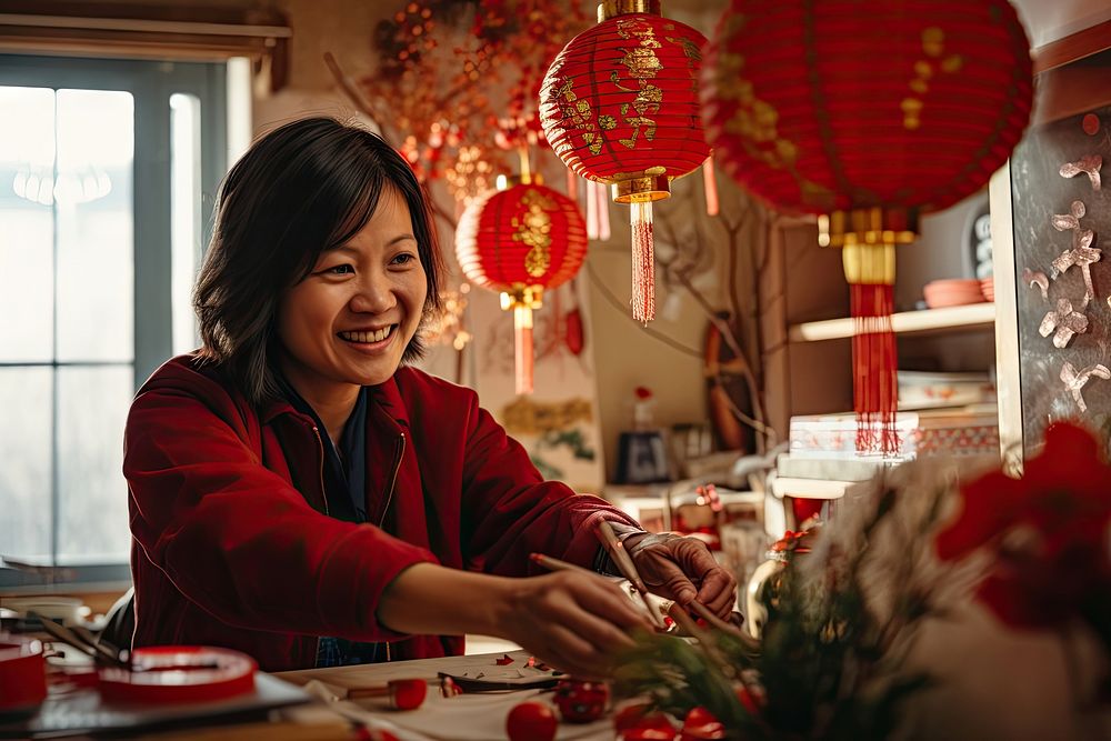 Chinese New Year adult woman chinese new year. AI generated Image by rawpixel.