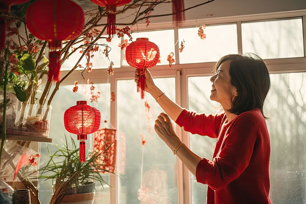 Chinese New Year adult plant woman. AI generated Image by rawpixel.