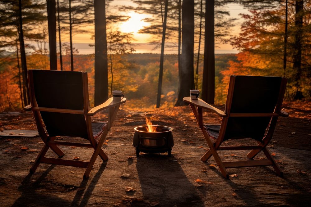 Outdoors chair fire furniture. AI generated Image by rawpixel.