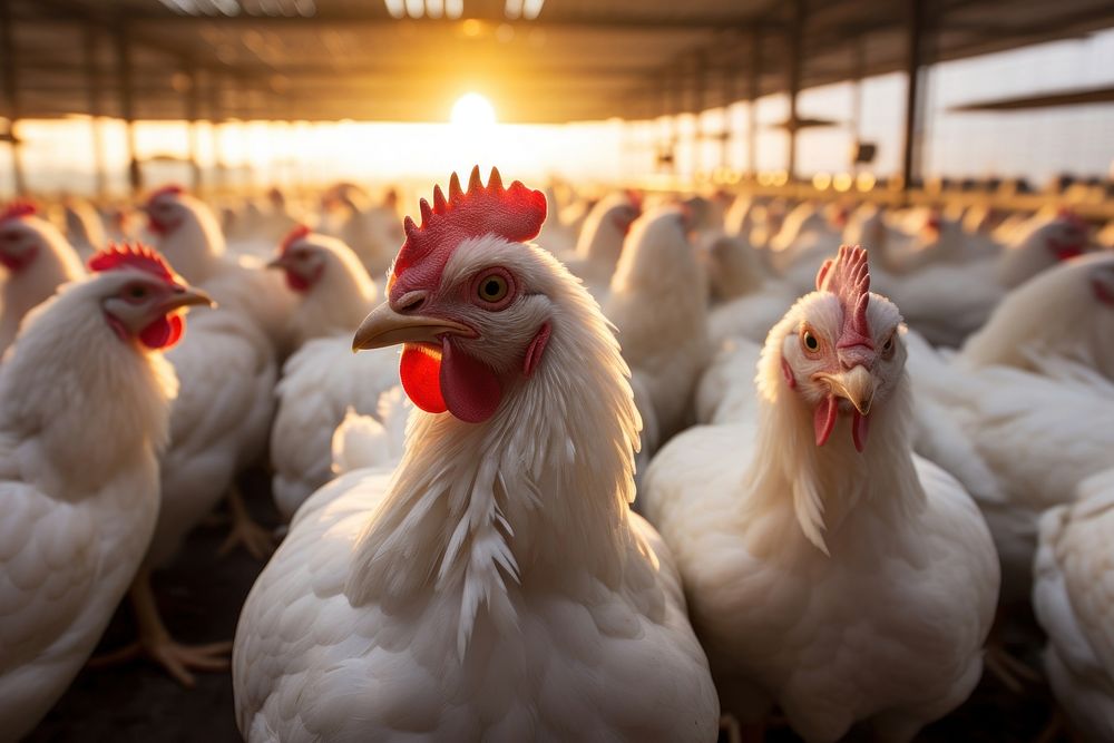 Chicken farm livestock poultry animal. AI generated Image by rawpixel.