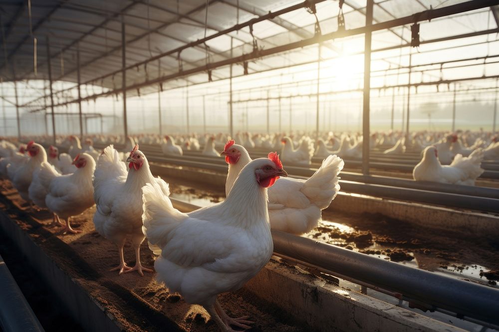 Chicken farm poultry animal bird. AI generated Image by rawpixel.