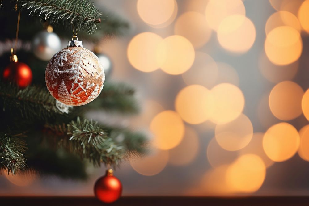 Christmas defocused ornament light. AI generated Image by rawpixel.