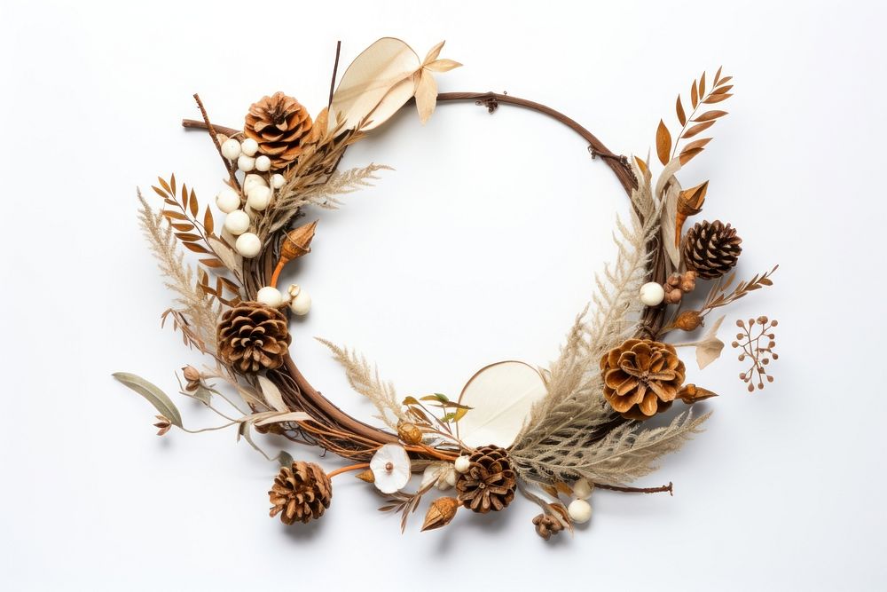 Christmas wreath white background celebration accessories. AI generated Image by rawpixel.