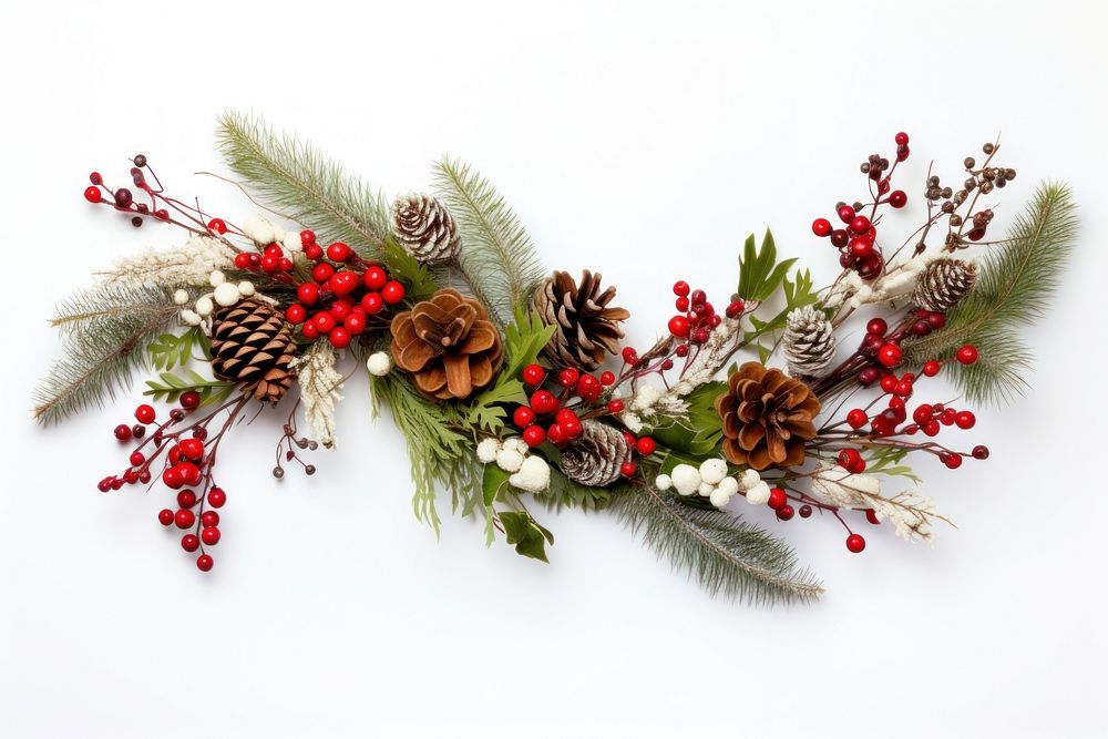 Christmas Garland plant white tree. AI generated Image by rawpixel.