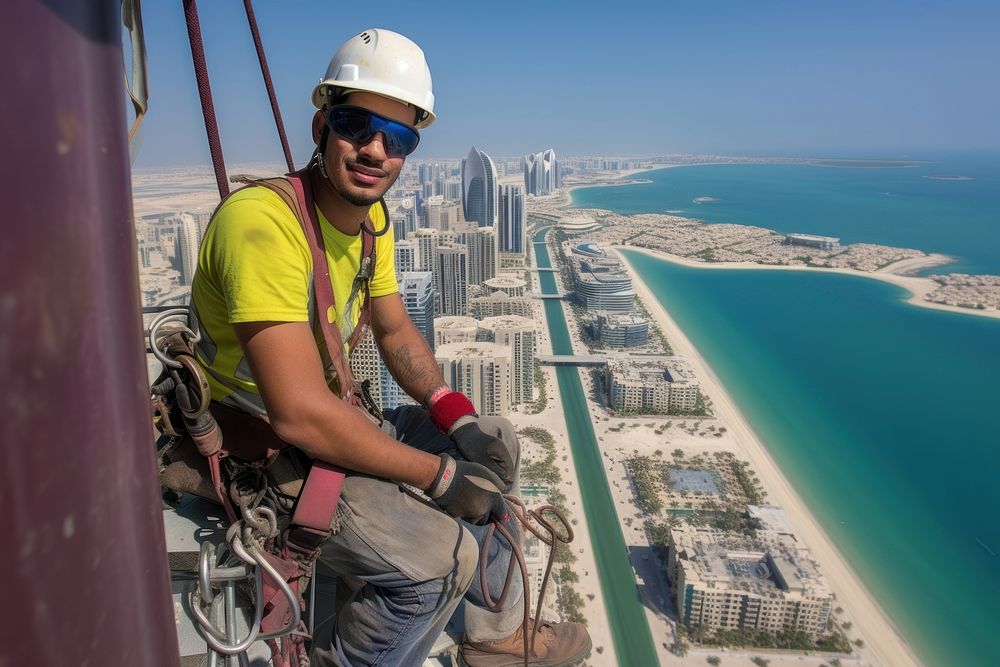 Qatar windows cleaner architecture cityscape outdoors. AI generated Image by rawpixel.