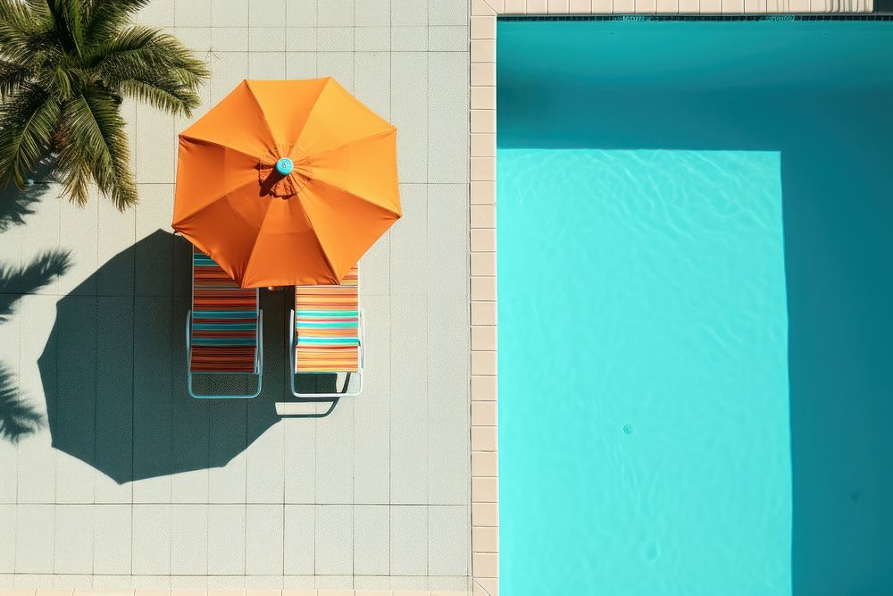 The Poolside umbrella outdoors poolside. AI generated Image by rawpixel.