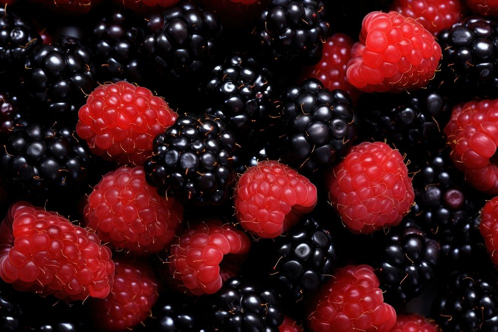 Berries blackberry raspberry fruit. AI generated Image by rawpixel.