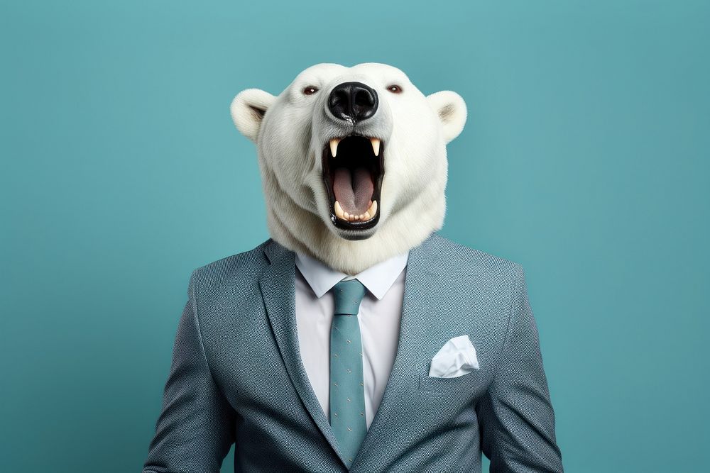Polar bear portrait mammal animal. AI generated Image by rawpixel.