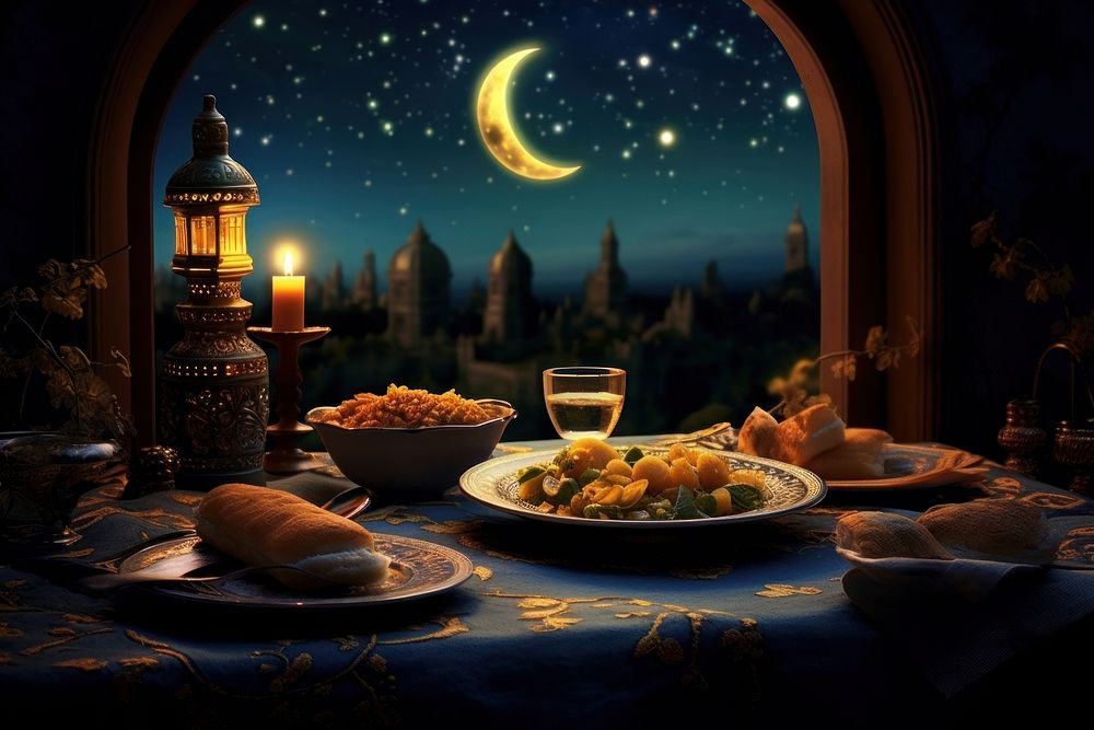 Ramadan night moon astronomy. 