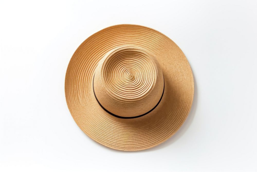 Straw hat white background sombrero headwear. AI generated Image by rawpixel.