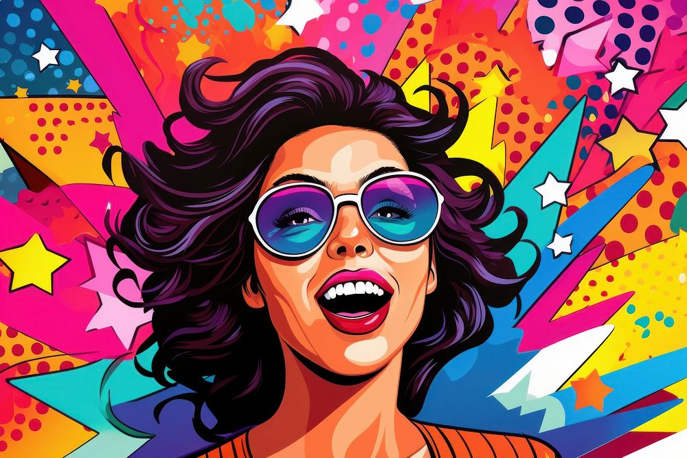 Girl power art portrait glasses. AI generated Image by rawpixel.