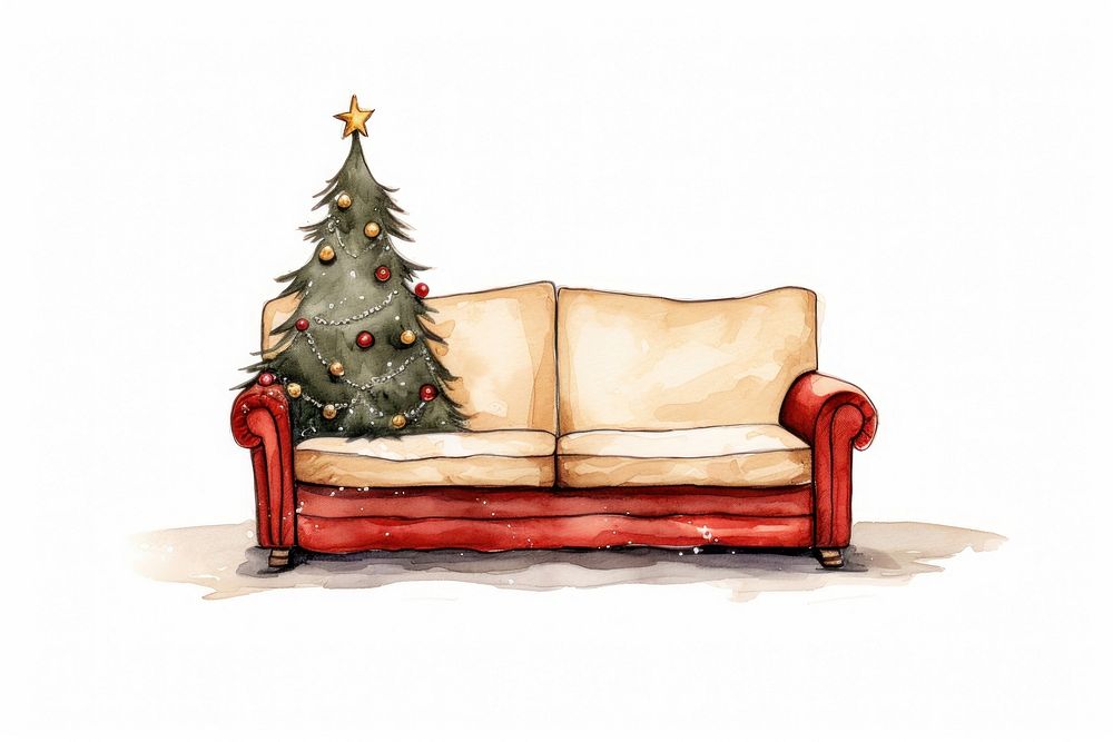 Christmas furniture paper sofa. AI generated Image by rawpixel.