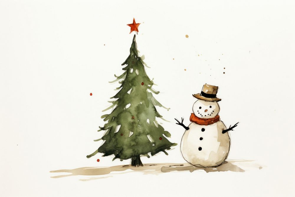 Christmas snowman winter white. AI generated Image by rawpixel.
