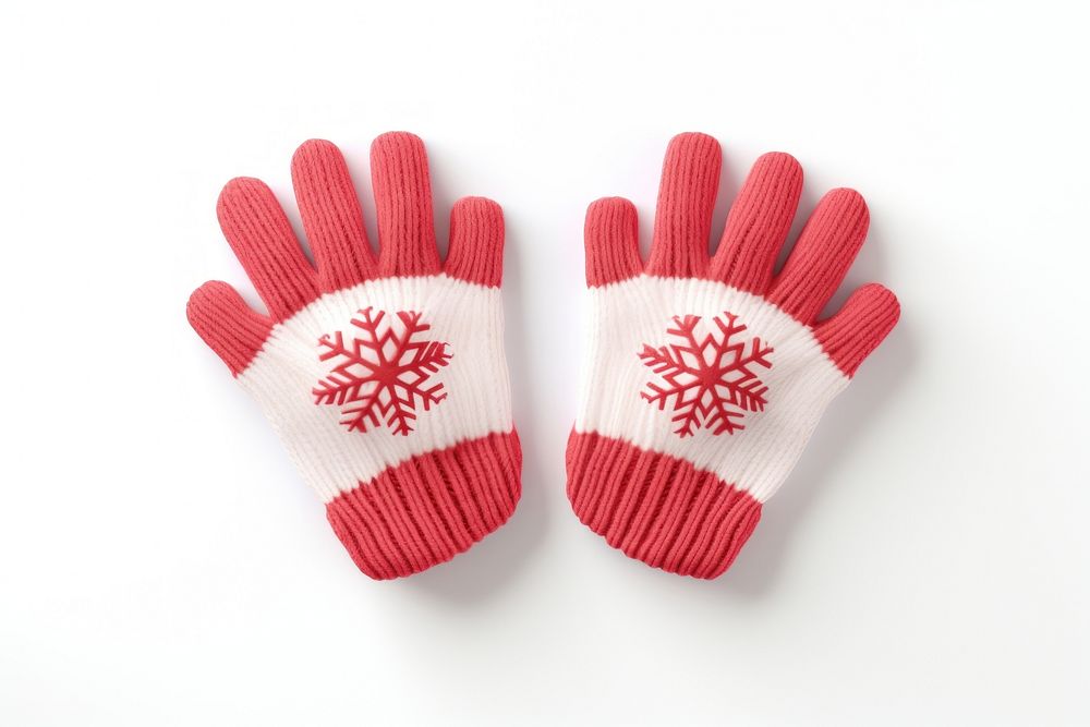 Christmas themed gloves white white background celebration. AI generated Image by rawpixel.