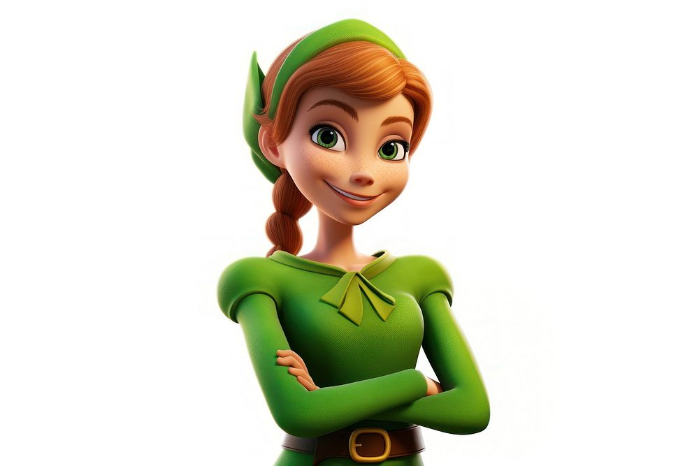 Elf cartoon smiling doll. AI generated Image by rawpixel.