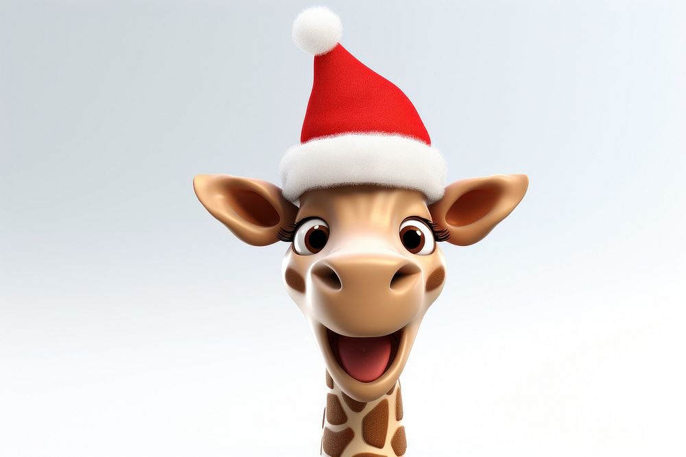 Christmas hat giraffe cartoon mammal. AI generated Image by rawpixel.