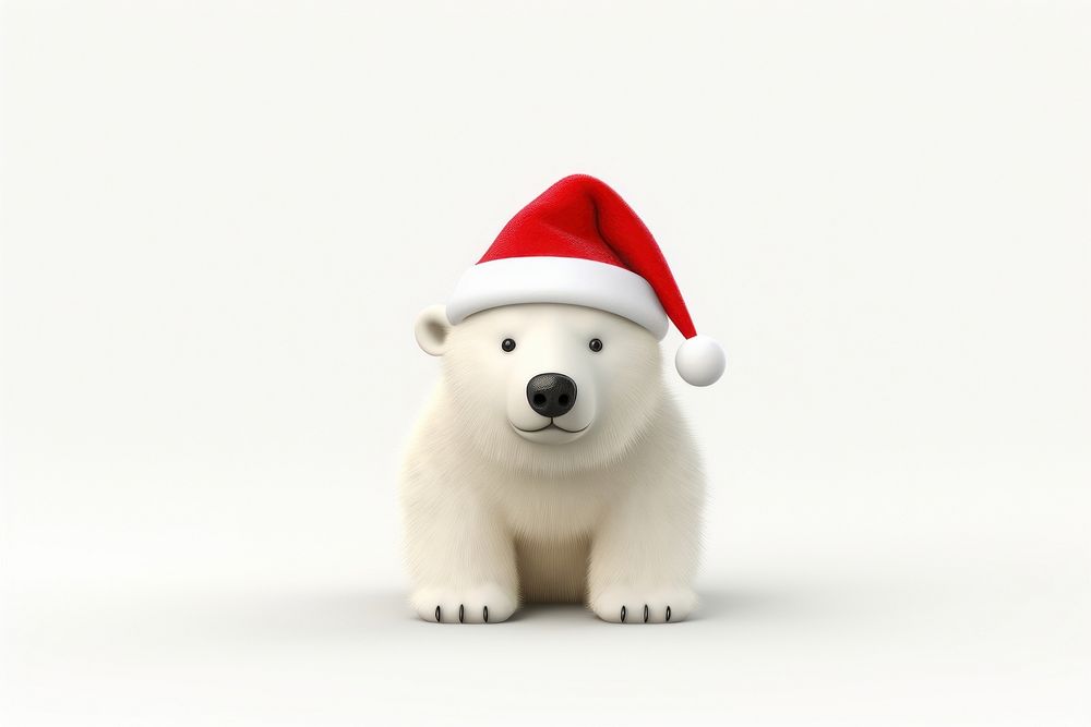 Christmas hat bear snowman mammal. AI generated Image by rawpixel.
