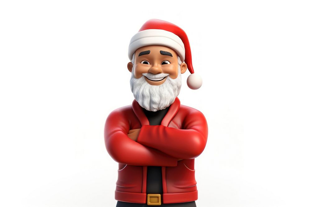 Santa claus figurine smiling white background. AI generated Image by rawpixel.