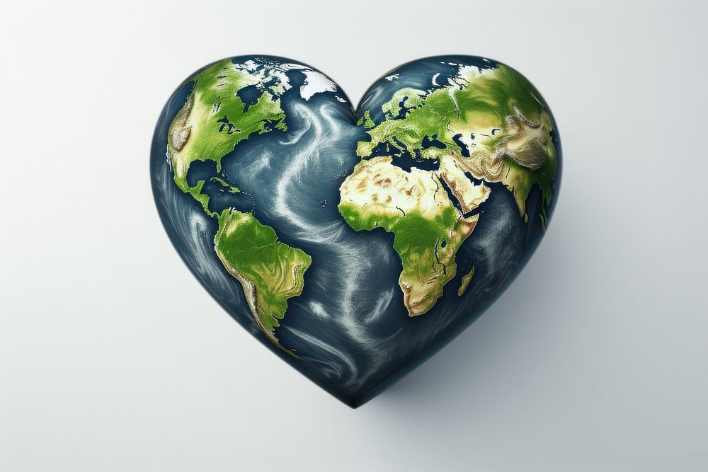 Earth shape heart circle. AI generated Image by rawpixel.