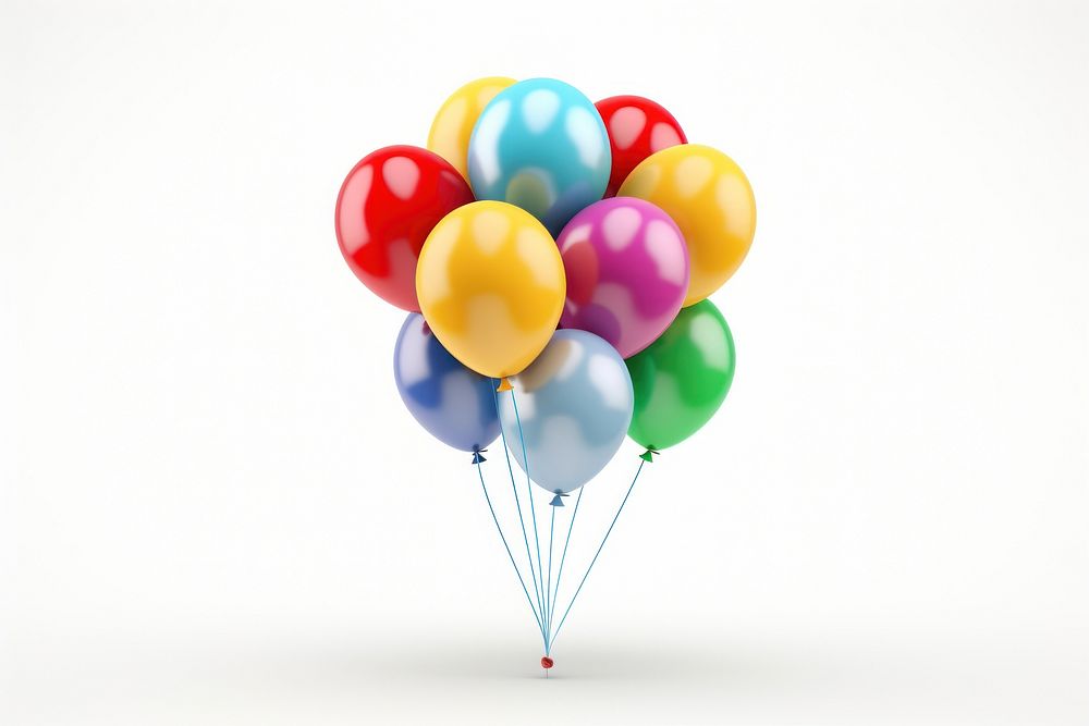 Balloons celebration white background anniversary. AI generated Image by rawpixel.