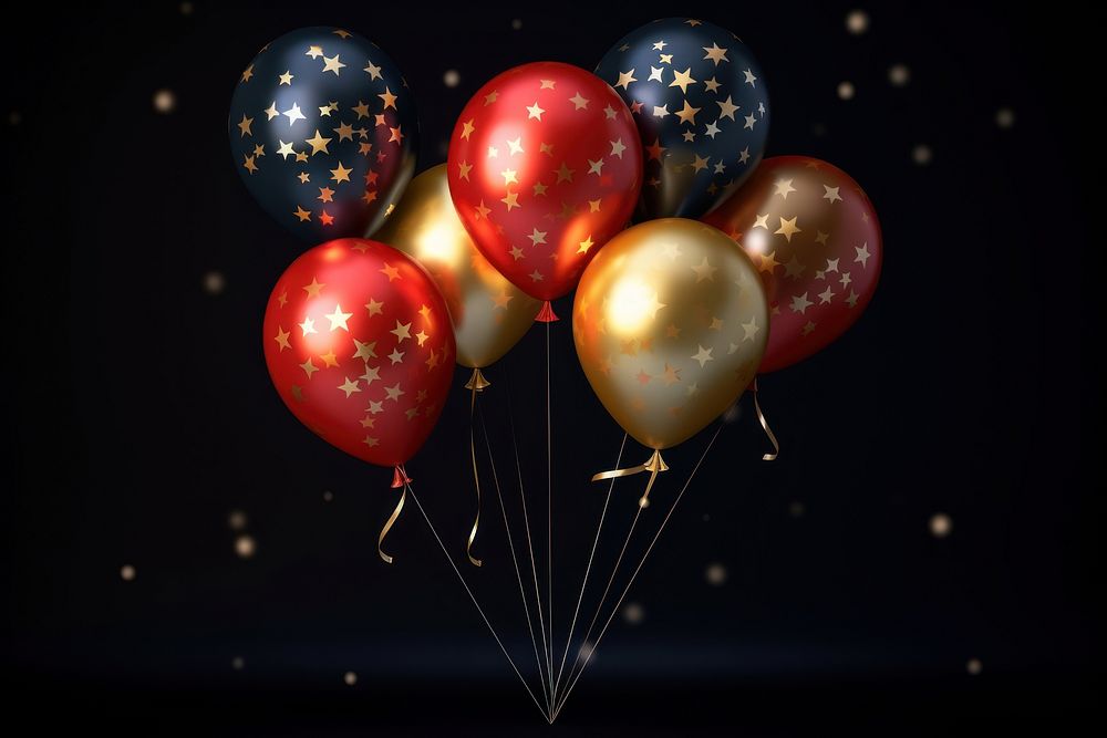 Balloons celebration decoration illuminated. AI generated Image by rawpixel.
