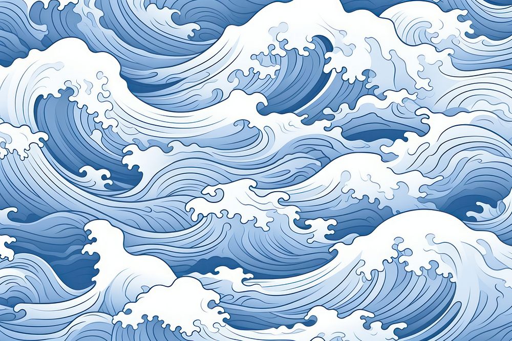 Traditional japanese style pattern nature ocean. AI generated Image by rawpixel.