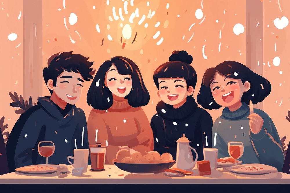 Celebration adult togetherness thanksgiving. AI generated Image by rawpixel.