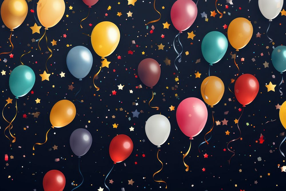 Confetti balloon outdoors night. AI generated Image by rawpixel.