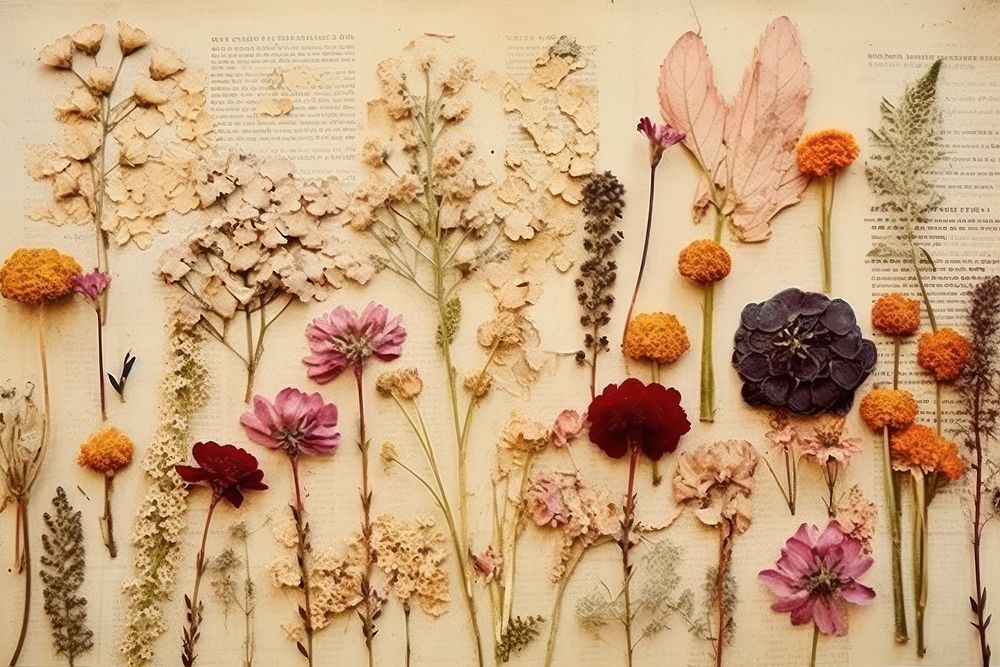 Dried flowers plant petal art. 