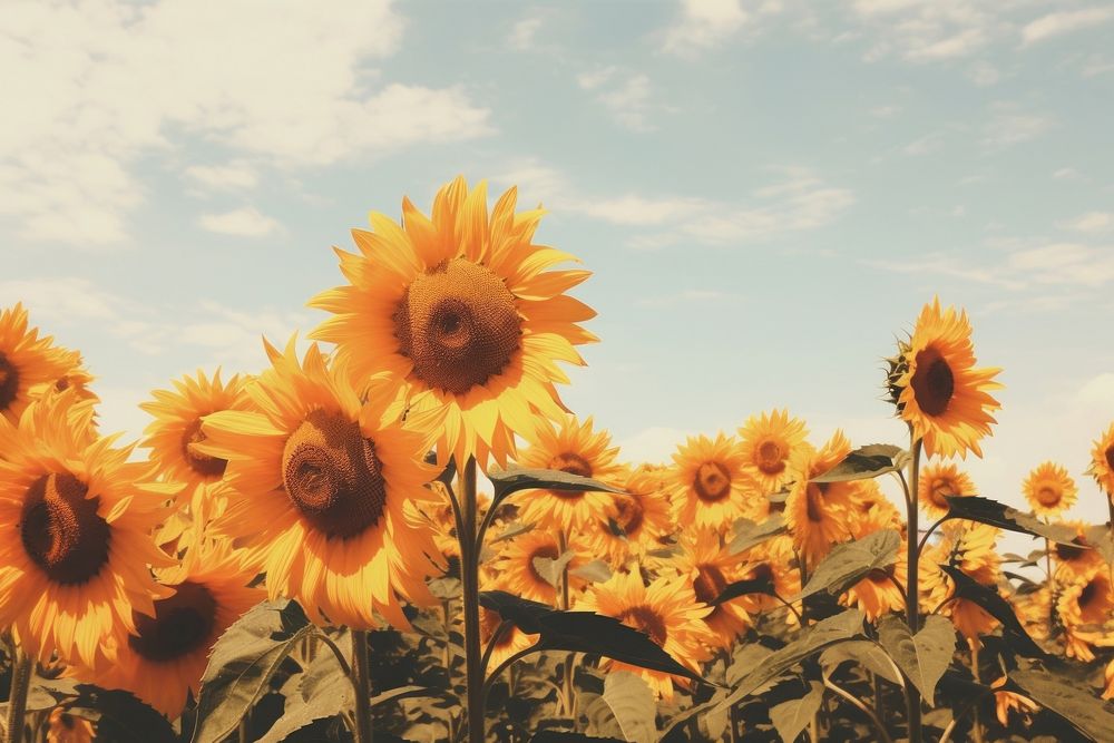 Sunflower field landscape outdoors nature. | Premium Photo - rawpixel