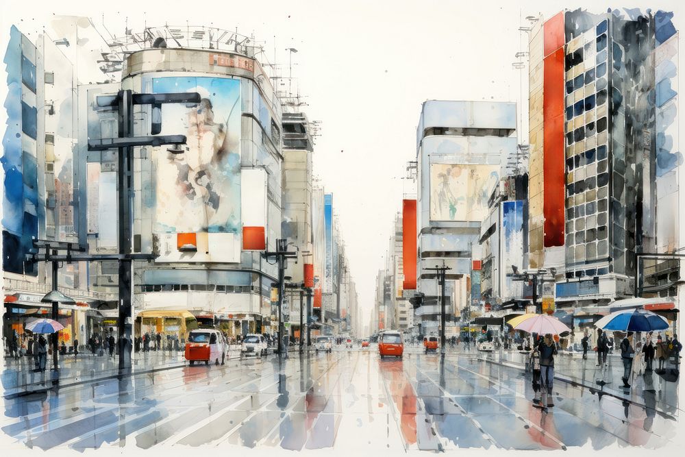 Shibuya district architecture metropolis cityscape. AI generated Image by rawpixel.