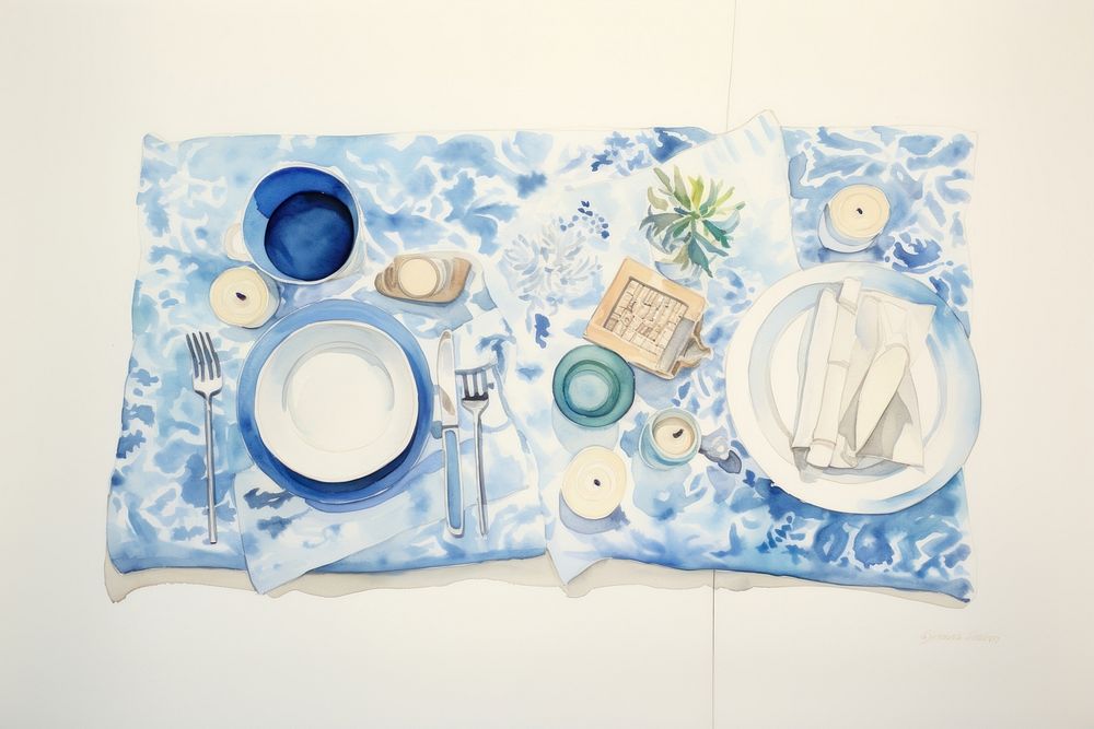 Morning table porcelain furniture setting. AI generated Image by rawpixel.