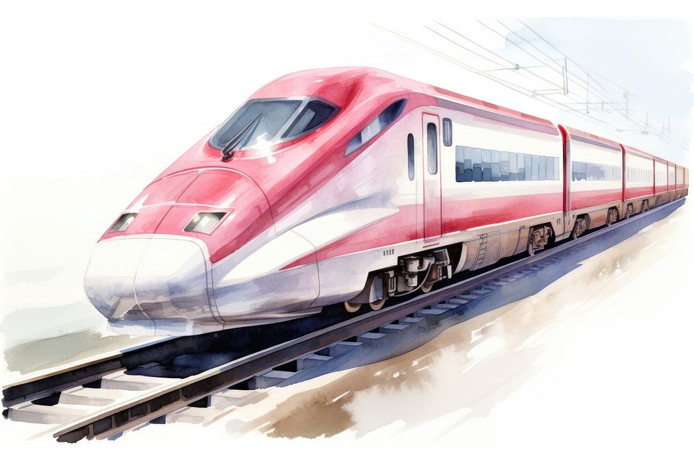 Japanese bullet train locomotive vehicle railway. AI generated Image by rawpixel.