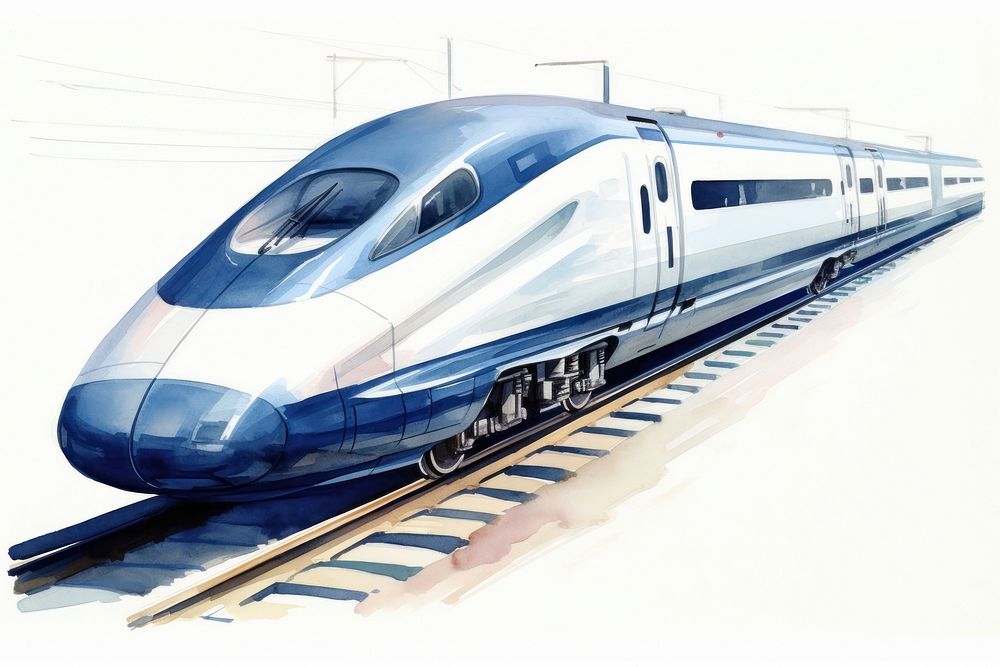 Japanese bullet train vehicle railway transportation. AI generated Image by rawpixel.