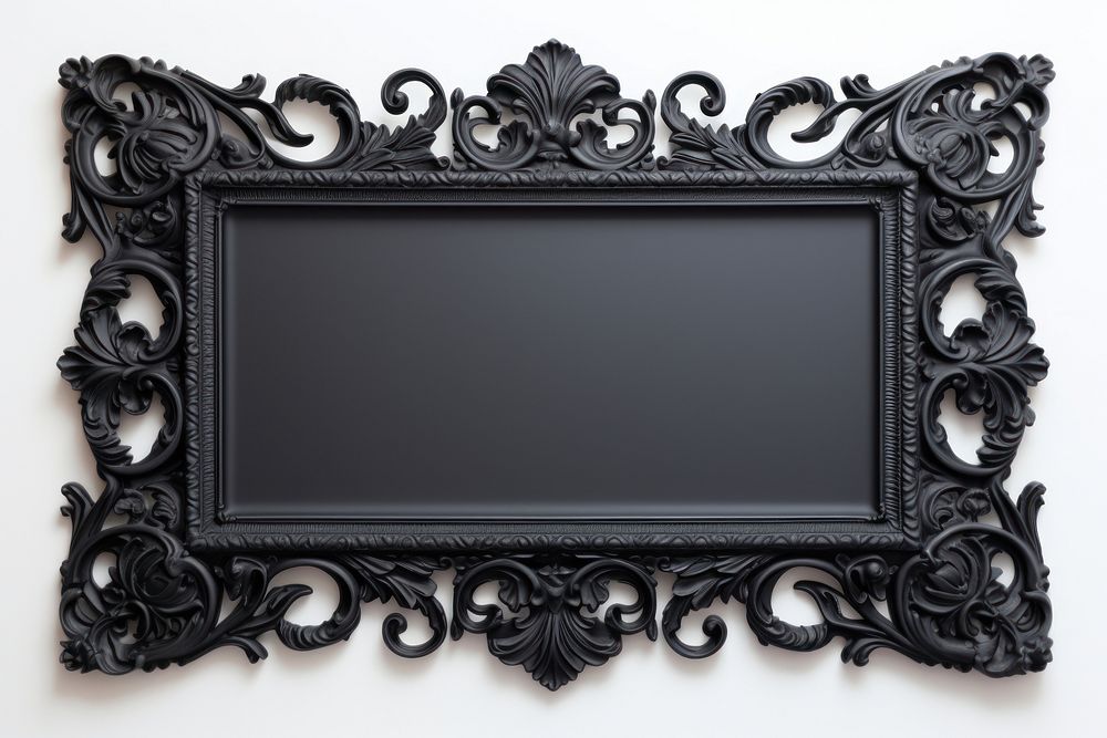Rectangle black rectangle frame white background. AI generated Image by rawpixel.