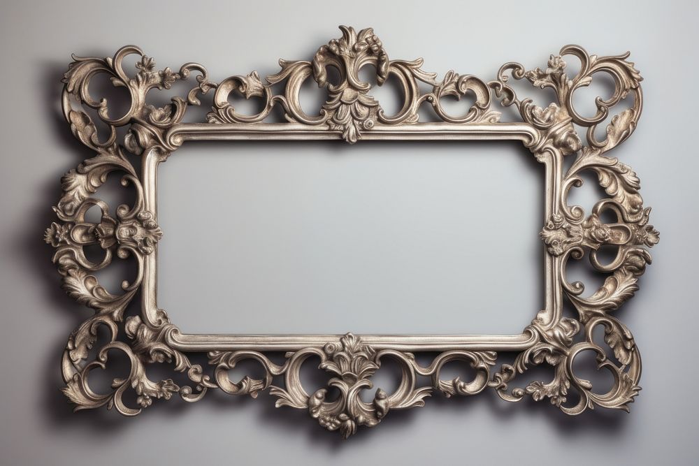 Rectangle Rococo rectangle mirror frame. AI generated Image by rawpixel.