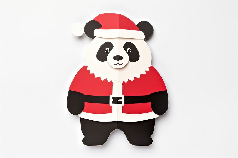 Santa panda toy white background anthropomorphic. AI generated Image by rawpixel.