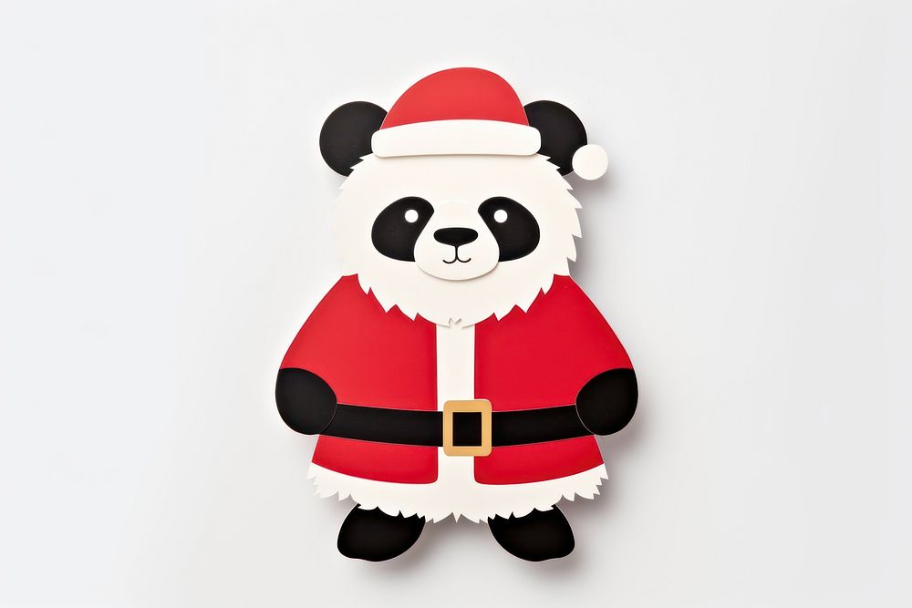 Santa panda snowman toy white background. AI generated Image by rawpixel.
