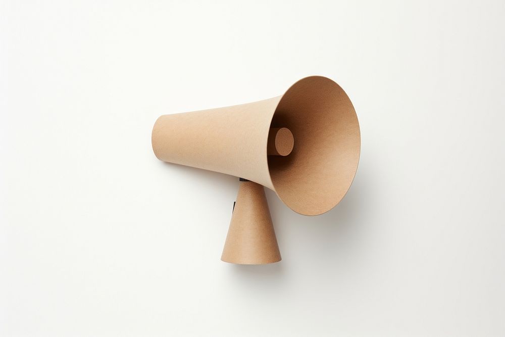 Megaphone paper white background electronics. AI generated Image by rawpixel.