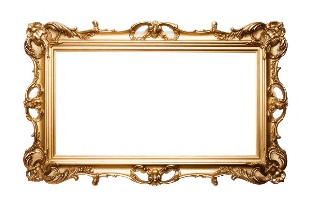 Botanical gold frame vintage white background architecture rectangle. AI generated Image by rawpixel.