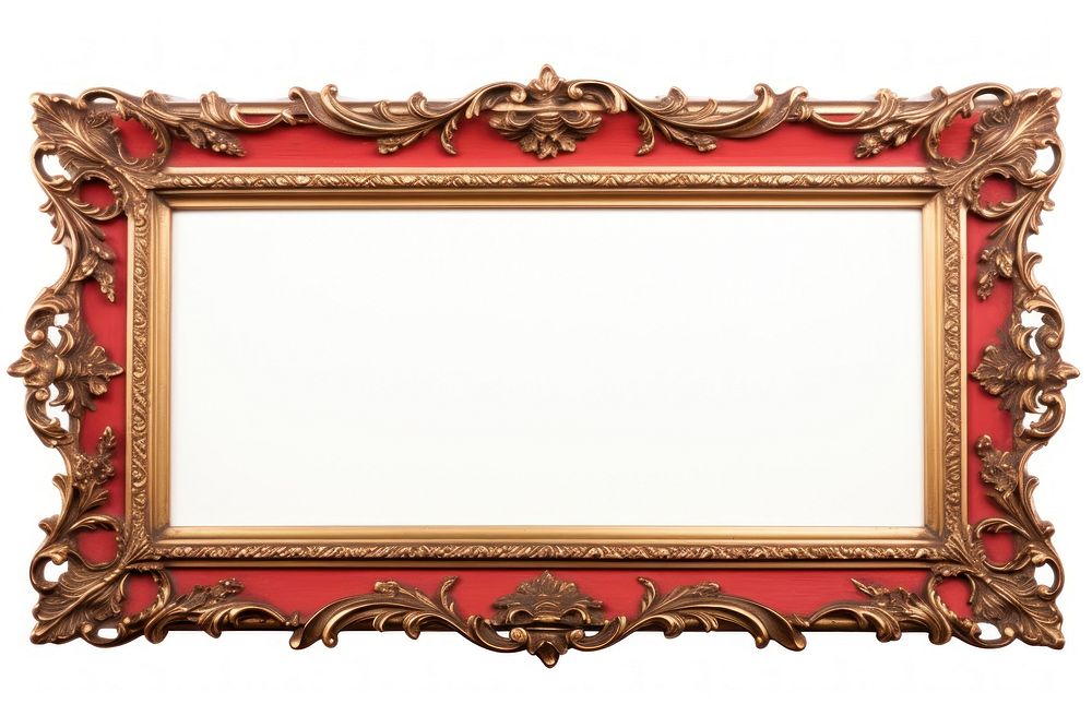 Frame gold red white background. AI generated Image by rawpixel.
