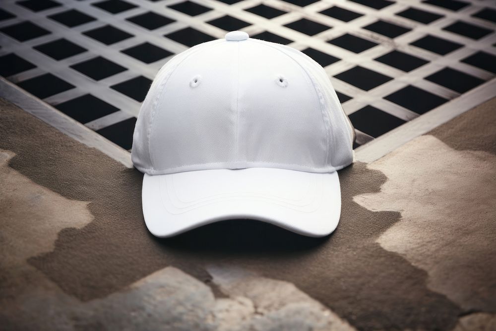White cap headgear headwear clothing. AI generated Image by rawpixel.
