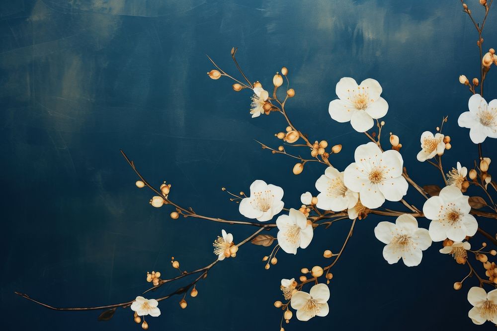 Minimal spring flowers backgrounds blossom plant. AI generated Image by rawpixel.