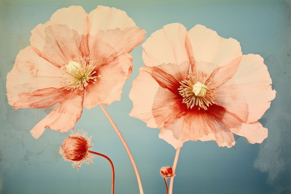 Poppy blossom flower petal. AI generated Image by rawpixel.